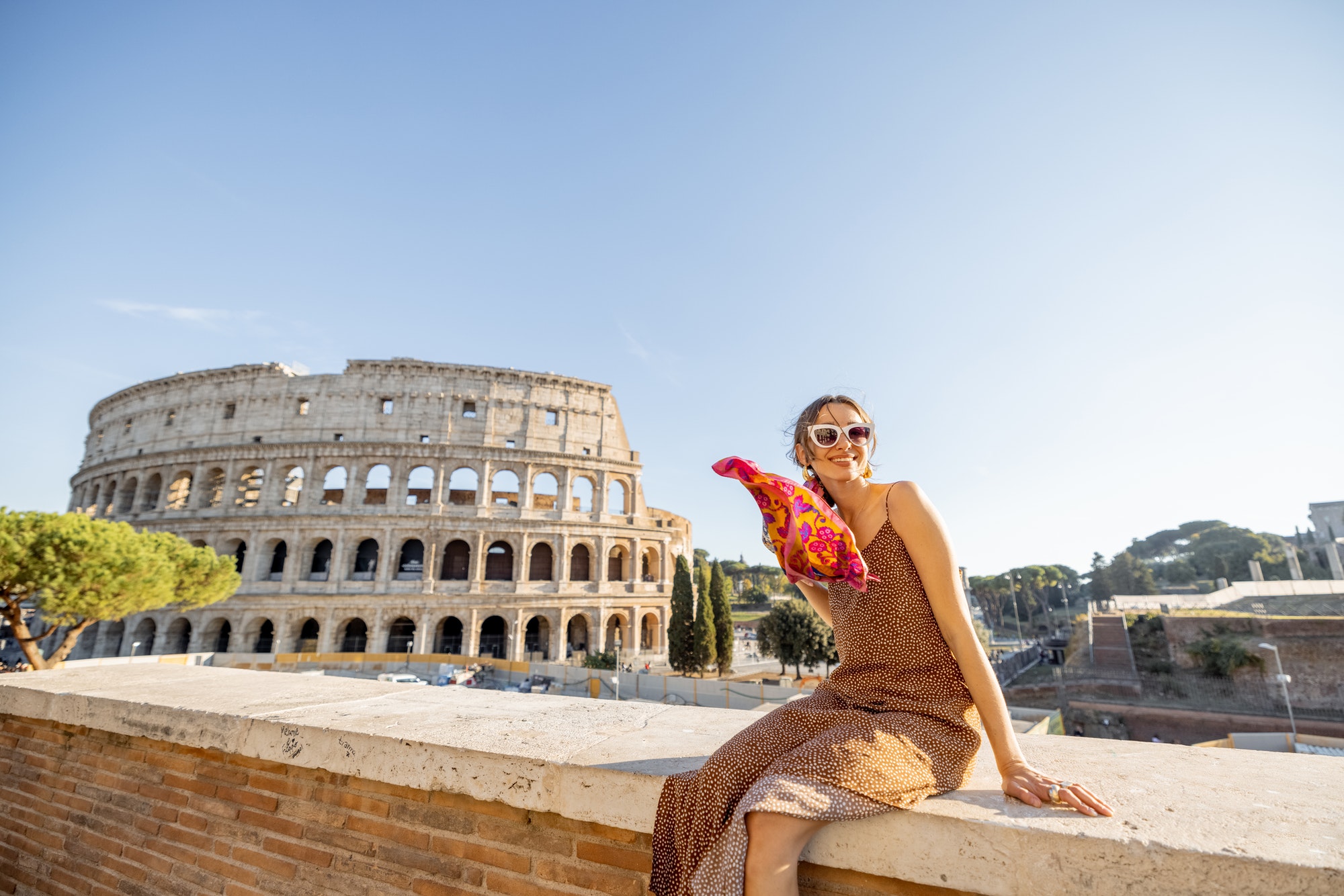 Woman near Coliseum in Rome
